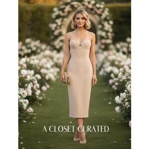 fitted lace wedding dress Strapless Faux Leather Midi Dress – New York & Company main image 0